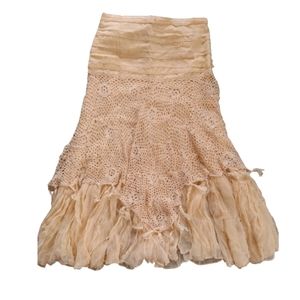 Peach Sleeveless Dress with Crochet